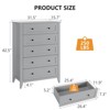 6 Drawer Dresser for Bedroom, Chest of Drawer Dresser for 48 inch TV, Modern Wood Organizer TV Stand for Living Room, Entryway, Hallway - 2 of 4