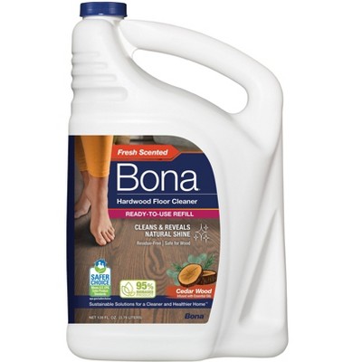 Bona Cedarwood Eucalyptus Peony Cleaning Products Mop Refill Wood Surface Multi-Purpose Floor Cleaner - 128 fl oz