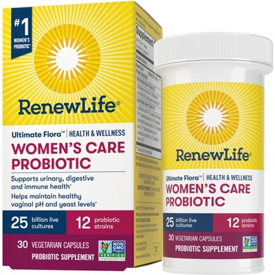 Renew Life Ultimate Flora Women's Care Health & Wellness Probiotic, 25 Billion CFU, 30 Capsules