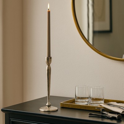 Modern Aluminum Taper Candle Holder - Sleek Decorative Metal Pillar Stand for Stylish Home Decor