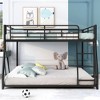 XIYUYEU Bunk Bed Metal Bed Frame with Guardrail and Inclined Ladder, Black - 2 of 4