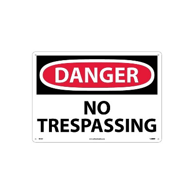 National Marker No Trespassing 14X20 .040 Aluminum Danger Sign D81AC