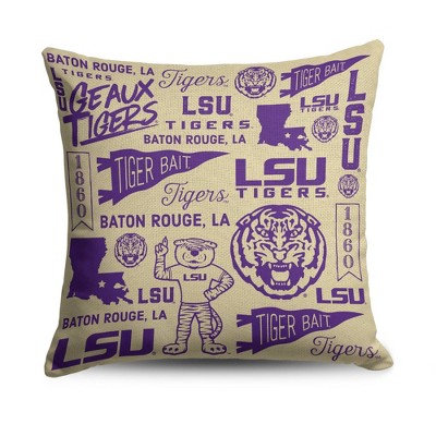 NCAA LSU Tigers Mapping Woven Pillow