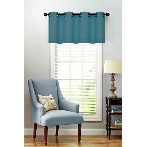 Kate Aurora Oversized Grommet Top Solid Color Window Valance - 1 of 2