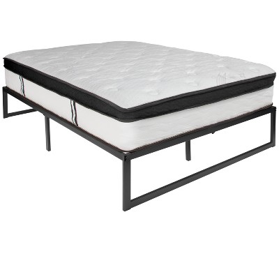 Flash Furniture 14 Inch Metal Platform Bed Frame With 12 Inch Memory ...