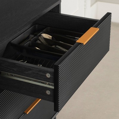 Arlo Black and Gold Mid-Century Modern Sideboard