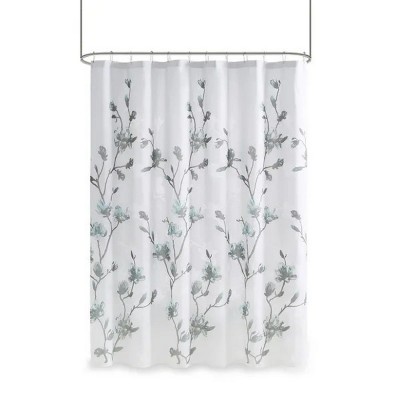 LunaLulinlk Floral Printed Burnout Shower Curtain