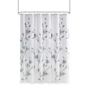 LunaLulinlk Floral Printed Burnout Shower Curtain - 1 of 4