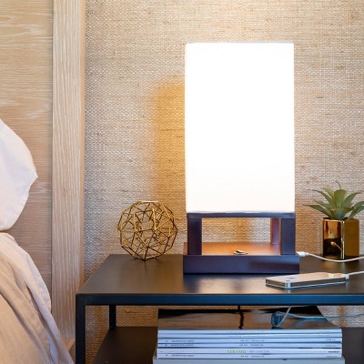 Classic Black Modern USB Charging Table Lamp