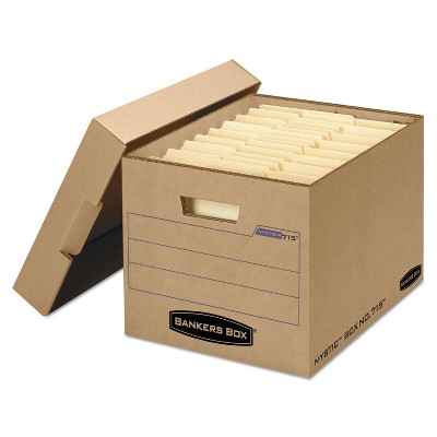 Bankers Box Filing Storage Box with Locking Lid Letter/Legal Kraft 25/Carton 7150001