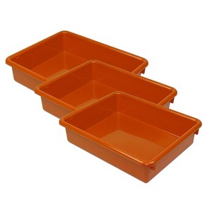 Romanoff Products Romanoff Stowaway Plastic 3" Letter Tray (No Lid) Orange Pack of 3 (ROM15109-3) - 1 of 2