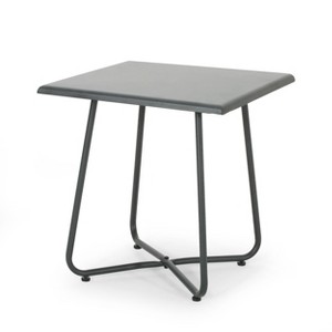 Vynxaria Patio End Tables - 18-Inch Gray Modern Side Table with X-Shape Base - 1 of 4
