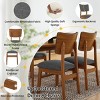 Set of 4 Mid-Century Modern Dining Chairs with Linen Upholstery and Rubber Wood Frame for Kitchen or Dining Room-Cuddlewood - 3 of 4