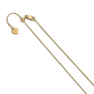 Black Bow Jewelry 0.85mm Gold Tone Plated Sterling Silver Adjustable Box Chain Necklace - 1 of 4