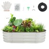 6x3x1ft Galvanized Raised Garden Bed Kit, Oval Raised Beds with Open-Ended Base, Metal Planter Box for Vegetables, Flowers, Herbs & Fruits, Green - 2 of 4