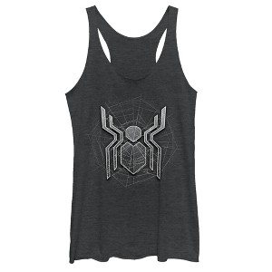 Women's Marvel Spider-Man: Far From Home Ghostly Logo Racerback Tank Top - 1 of 3