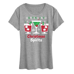 Women's - Instant Message - Getting Into Christmas Spirits Short Sleeve Graphic T-Shirt - 1 of 4