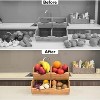 Set of 3 Stackable Bamboo Pantry Storage Bins for Potatoes & Onions - 3 of 4