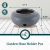 HC Companies Versatile 21 Inch Round Natural Decorative Plastic Outdoor Garden Hose Storage Pot with Side Hole, Granite (3 Pack) - 3 of 4