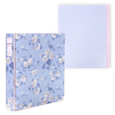 LoveShackFancy x Target - Yoobi Everblooming Rosettes 1" Binder and 5-Tab Dividers Whisper Blue