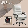 TiramisuBest Polyester Cream White Heated Executive Office Chair w/Massage, Footrest & More - 4 of 4