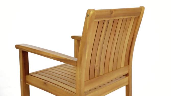 Wilson 2pk Acacia Wood Patio Dining Chair - Teak - Christopher Knight Home, 6 of 7, play video