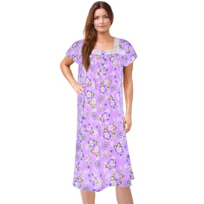 JEFFRICO Womens Nightgowns Short Sleeve Sleepwear Soft Pajama Dress Nightshirts
