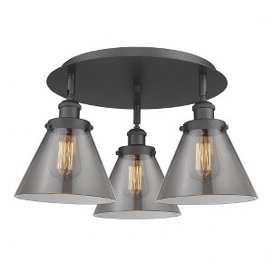 Cone - 3 Light Flush Mount In Art Deco Style-9.5 Inches Tall and 19.5 Inches Wide - 1 of 1
