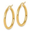 Black Bow Jewelry 3mm Round Hoop Earrings in 14k Yellow Gold, 30mm (1 3/16 Inch) - 2 of 4