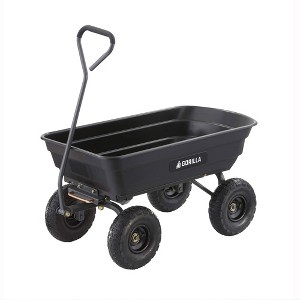 Gorilla Carts Poly Garden Dump Cart with Easy to Assemble Steel Frame, Camping Beach Wagon w/Quick Release System, 600 Pound Capacity, & 10 Inch Tires - 1 of 4