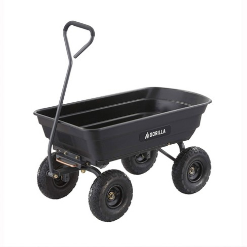 Gorilla Carts Poly Garden Dump Cart with Easy to Assemble Steel Frame, Camping Beach Wagon w/Quick Release System, 600 Pound Capacity, & 10 Inch Tires - image 1 of 4