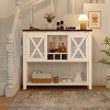 Sideboard Buffet with Storage, 46.5" Coffee Bar Cabinet with Sliding Barn Door, Wine Bar Storage Sideboard, Cabinet Bar for Kitchen and Dinning Room - 3 of 4