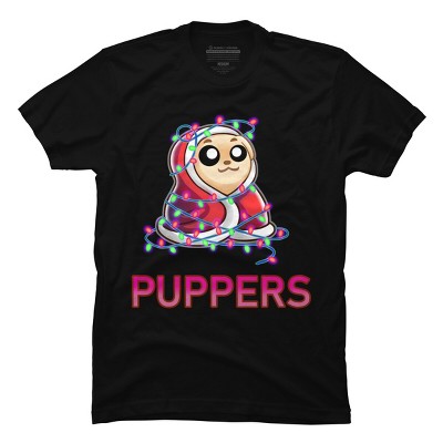 Men's Design By Humans Comfy Christmas Pupper By Puppers T-Shirt