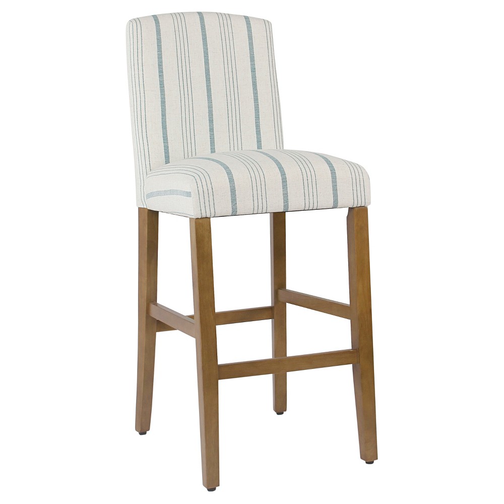 Photos - Chair Classic Parsons High Back Barstool Blue - HomePop: Upholstered, Padded, Wo