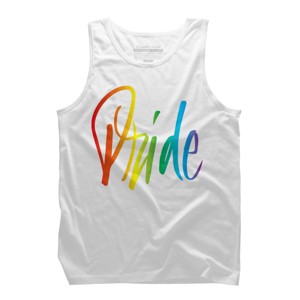 Adult Design By Humans Rainbow Cursive Letters Pride By machmigo Tank Top - 1 of 2