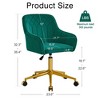 VECELO Velvet Accent Chair, Swivel Vanity Office Chair with Gold Base, Adjustable Height Makeup Desk Chair with Wheels - 2 of 4
