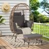 VisioGear Egg Chair, Egg Chair Indoor Outdoor with Ottoman and Thick Cushions, Oversized Large Egg Chairs for Backyard, Gray, 39"*28.5"*58.2" - 4 of 4