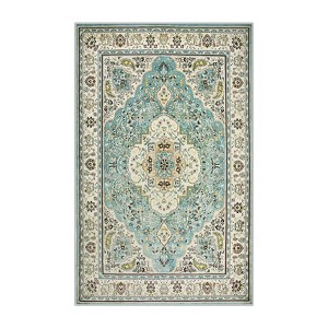 Lahome Medallion Floral Hallway Area Rug–Soft Low Pile Washable Non-Slip Carpet for Kitchen,Bedroom, Living Room,or Dining Room - 1 of 4