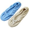 Roxoni Women's Plush Terry Cotton & Velour Ballerina Slippers – 2-Pack of Cozy Indoor Footwear - 4 of 4