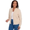 Alfred Dunner Women's Zip-Front Chenille Collared Cardigan - 3 of 4