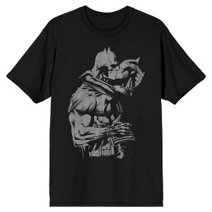 Batman Catwoman and Batman Kissing Men's Black Tee - 1 of 3
