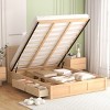 Platform Bed with Storage Compartments and 2 Drawers, Rustic Solid Wood Frame Bed for Bedroom-Baofuwish - 3 of 4