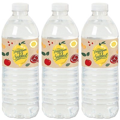 Big Dot of Happiness Sukkot - Sukkah Holiday Water Bottle Sticker Labels - Set of 20