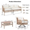 4-Piece Rattan Patio Seating Set,360° Swivel Wicker Patio Accent Chair Set Of 2,Rectangle Table,Sectional Patio Sofa With Cushions -Maison Boucle - 3 of 4
