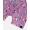 Deux par Deux Girl Printed Long Sleeve One-Piece Rashguard Old Mauve and Multicolored Butterflies - 4 of 4