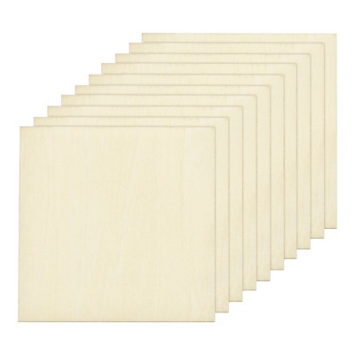 Unique Bargains Unfinished Smooth Surface Grain Laser Cutting Basswood Sheet 10 Pcs