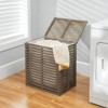 mDesign Bamboo Wood Foldable Laundry Basket Storage Organizer - image 2 of 4