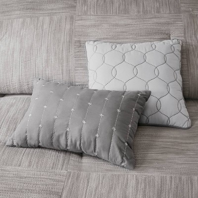 Gray California King 7-Piece Seersucker Comforter Set