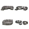 Outdoor 8-Piece Sectional Sofa Set, Free Combination Wicker Conversation Set with Glass Coffee Table, Sofa with Foam Cushions-Coolbibila - 4 of 4
