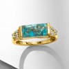 Ross-Simons Turquoise and 0.70 ct. t.w. Sky Blue Topaz Ring in 18kt Gold Over Sterling - 4 of 4